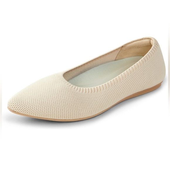 Arromic Women's NIB Nude Pointy Toe Ballet Slip On Flexible Flat Shoes Size 6.5 - Picture 2 of 12